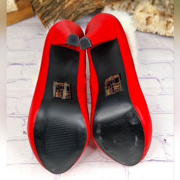 Ellie 4" Womens Bootie With Faux Fur 414/CLAUS/RED - Picture 6 of 11